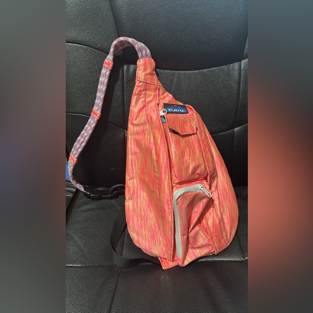 KAVU Women's Vibrant Pink/ Orange Mini Sling Bag